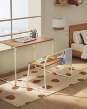 Load image into Gallery viewer, Tandani beige cotton rug with orange cheetah design 90 x 150cm - image 2