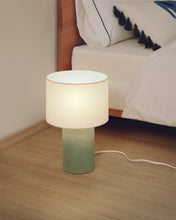 Load image into Gallery viewer, Bianella cotton and turquoise corduroy table lamp - image 2
