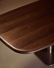 Load image into Gallery viewer, Melvar table made from walnut veneer and legs with brushed stainless steel base 180 x 100cm - image 4