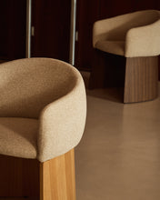 Load image into Gallery viewer, Bosca chair in beige chenille and oak veneer FSC 100% - image 11