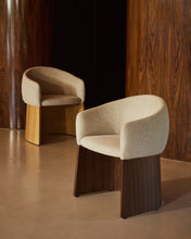 Load image into Gallery viewer, Bosca chair in beige chenille and walnut veneer FSC 100% - image 8