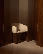 Load image into Gallery viewer, Bosca chair in beige chenille and walnut veneer FSC 100% - image 5