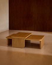 Load image into Gallery viewer, Oaq set of 2 coffee tables in oak wood veneer with natural finish FSC Mix Credit - image 5