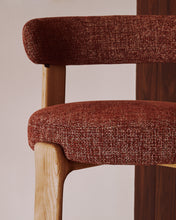 Load image into Gallery viewer, Granite stool in terracotta chenille and solid ash wood with natural tone finish FSC 100% 65cm - image 7