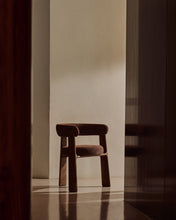 Load image into Gallery viewer, Granite 3-legged chair in brown chenille and with solid ash wood in a walnut finish FSC 100% - image 5