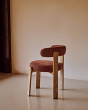 Load image into Gallery viewer, Granite chair terracotta-coloured chenille and solid ash wood in a natural tone finish FSC 100% - image 5