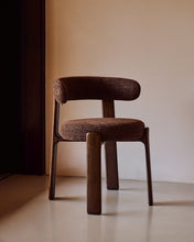 Load image into Gallery viewer, Granite chair in brown chenille and with solid ash wood in a walnut finish FSC 100% - image 5