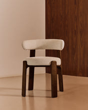 Load image into Gallery viewer, Granite chair in beige chenille and with solid ash wood in a walnut finish FSC 100% - image 5