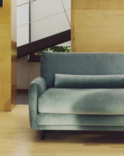 Load image into Gallery viewer, Veliro green velvet 2-seater sofa with steel legs in black finish 210cm FSC Mix Credit - image 5