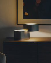 Load image into Gallery viewer, Tandan table lamp in grey metal with brushed finish UK adaptor - image 4