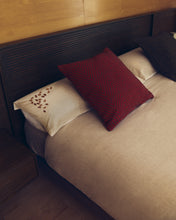 Load image into Gallery viewer, Virelda duvet cover and pillowcase set in beige cotton and linen with embroidered detail for 150cm bed - image 2