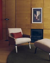 Load image into Gallery viewer, Amsen beige armchair in oak plywood with legs in brushed stainless steel - image 5