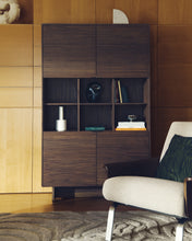 Load image into Gallery viewer, Norlen 4-door tall sideboard in walnut veneer FSC Mix Credit 100 x 163cm - image 5