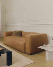 Load image into Gallery viewer, Blok brown leather 3-seater sofa 240 cm - image 4