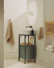 Load image into Gallery viewer, Arely bathroom vanity unit with steel structure and green lacquered MDF 60 x 40cm - image 5