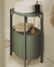 Load image into Gallery viewer, Arely bathroom vanity unit with steel structure and green lacquered MDF 60 x 40cm - image 7