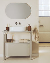 Load image into Gallery viewer, Ovara countertop basin in white glazed ceramic 50 x 31 cm