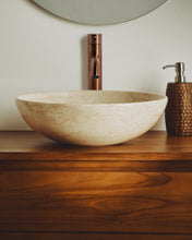 Load image into Gallery viewer, Darnen beige marble countertop washbasin Ø 40cm