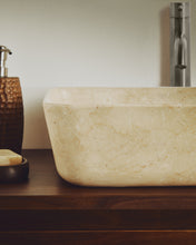 Load image into Gallery viewer, Darnen beige marble countertop washbasin 40 x 40cm - image 2