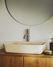 Load image into Gallery viewer, Darnen beige marble countertop washbasin 55 x 35cm