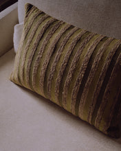 Load image into Gallery viewer, Dorevi green striped silk blend jacquard cushion cover 40 x 60cm - image 2