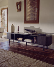 Load image into Gallery viewer, Mailen 2 door TV stand in ash veneer with a dark finish 200 x 50 cm - image 9