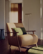 Load image into Gallery viewer, Meghan armchair in brown leather and solid ash wood with walnut-coloured finish FSC Mix Credit - image 5