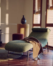 Load image into Gallery viewer, Osla divan in green chenille with brushed graphite stainless steel legs FSC 100% 174 cm - image 3