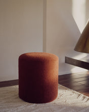 Load image into Gallery viewer, Kaeli footrest with removable cover in terracotta bouclé Ø 43 cm - image 2