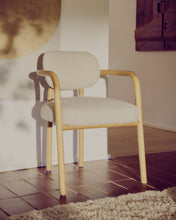 Load image into Gallery viewer, Melqui beige chair in solid oak wood a natural finish - image 11