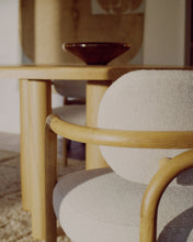 Load image into Gallery viewer, Melqui beige chair in solid oak wood a natural finish - image 12