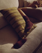 Load image into Gallery viewer, Dorevi green striped silk blend jacquard cushion cover 40 x 60cm - image 3