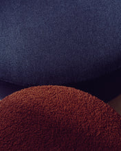 Load image into Gallery viewer, Kaeli footrest with removable cover in terracotta bouclé Ø 43 cm - image 3