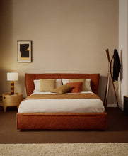 Load image into Gallery viewer, Arvian terracotta chenille removable-cover bed with ottoman base for a 160 x 200 cm mattress - image 5