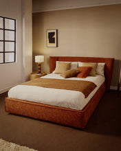 Load image into Gallery viewer, Arvian terracotta chenille removable-cover bed with ottoman base for a 180 x 200 cm mattress - image 5