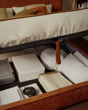 Load image into Gallery viewer, Arvian terracotta chenille removable-cover bed with ottoman base for a 180 x 200 cm mattress - image 6