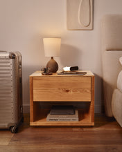 Load image into Gallery viewer, Alguema bedside table in oak wood veneer with natural finish, 60 x 50 cm - image 5