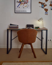 Load image into Gallery viewer, Talbot melamine desk with natural finish, and legs in a black finish, 120 x 60 cm - image 3