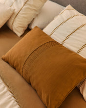Load image into Gallery viewer, Luadia cotton cushion cover with orange pleated detail 30 x 50cm - image 2