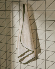 Load image into Gallery viewer, Sedora 100% cotton towel with green contrast detail 50 x 90cm - image 3