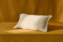 Load image into Gallery viewer, Lidore cushion cover in beige linen with contrasting yellow stripes 30 x 50cm - image 2