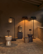 Load image into Gallery viewer, Garoina outdoor solar LED table lamp in taupe synthetic rattan Ø35cm - image 5