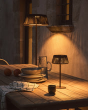 Load image into Gallery viewer, Aldet outdoor solar floor lamp in brown flat rope cord with metal base Ø46cm - image 7