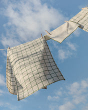 Load image into Gallery viewer, Adesta set of 2 individual placemats in 100% cotton ecru with green checks 35 x 50 cm - image 4