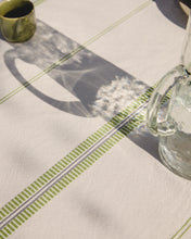 Load image into Gallery viewer, Todila green striped 100% cotton tablecloth 170 x 170cm - image 4