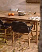 Load image into Gallery viewer, Alipa chair with armrests in FSC 100% solid acacia wood and dark grey rope cord - image 9