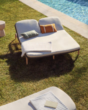Load image into Gallery viewer, Alipa double sun lounger in FSC 100% solid acacia wood and dark grey rope cord - image 5