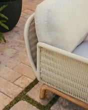 Load image into Gallery viewer, Alipa 3-seater sofa in solid acacia wood and ecru rope cord 235 cm FSC 100% - image 5