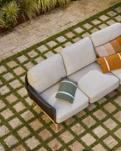 Load image into Gallery viewer, Alipa 3-seater sofa in solid acacia wood and dark grey rope cord 235 cm FSC 100% - image 5
