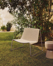 Load image into Gallery viewer, Tavari stackable armchair in beige synthetic rope cord and AISI 304 stainless steel with brushed finish - image 5